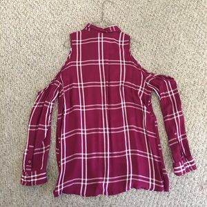 Express open shoulder flannel